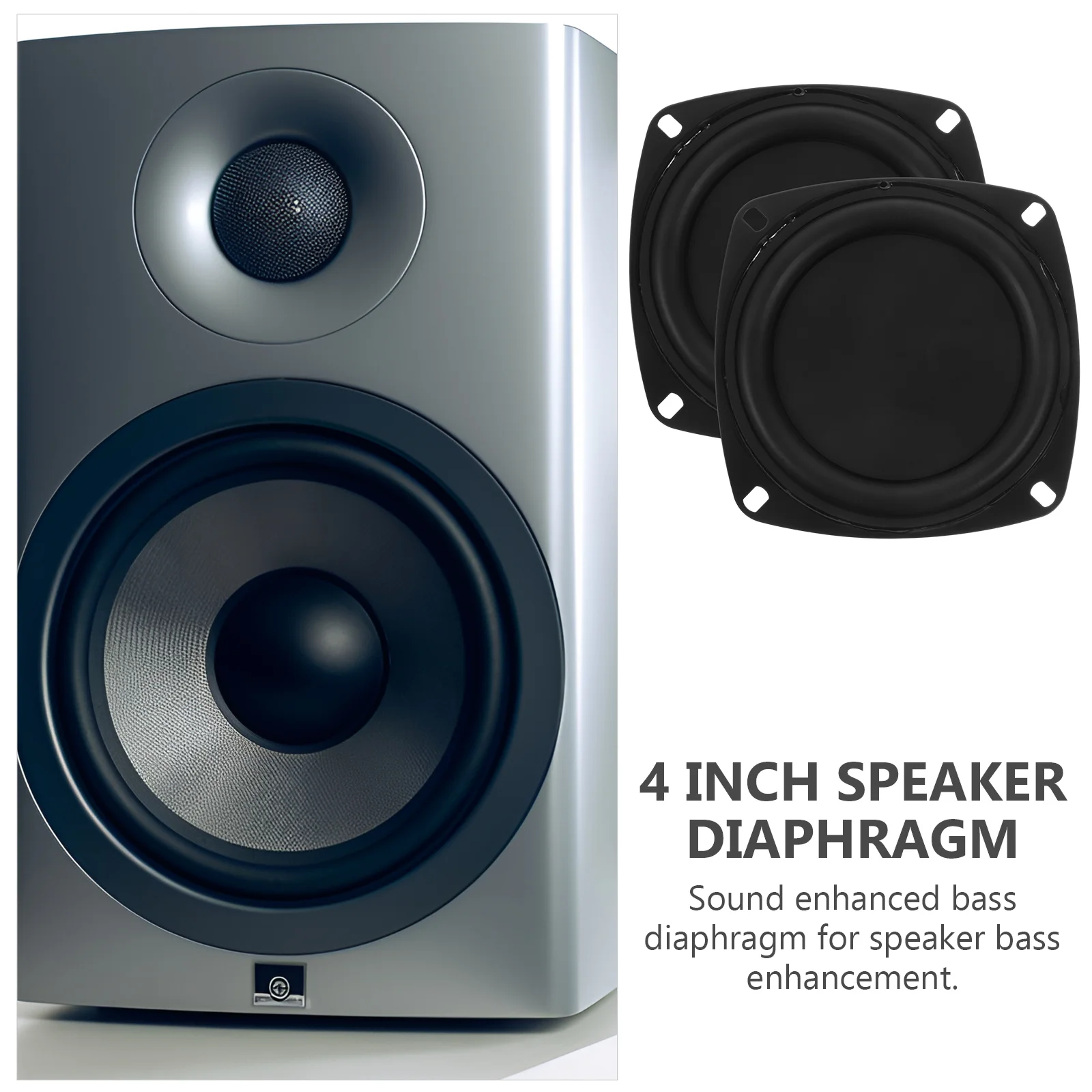 

2Pcs 4 Inch Low Frequency Radiator Speaker Replacement High Quality Vibrating Diaphragm for Bass Enhancement Loudspeaker Woofer