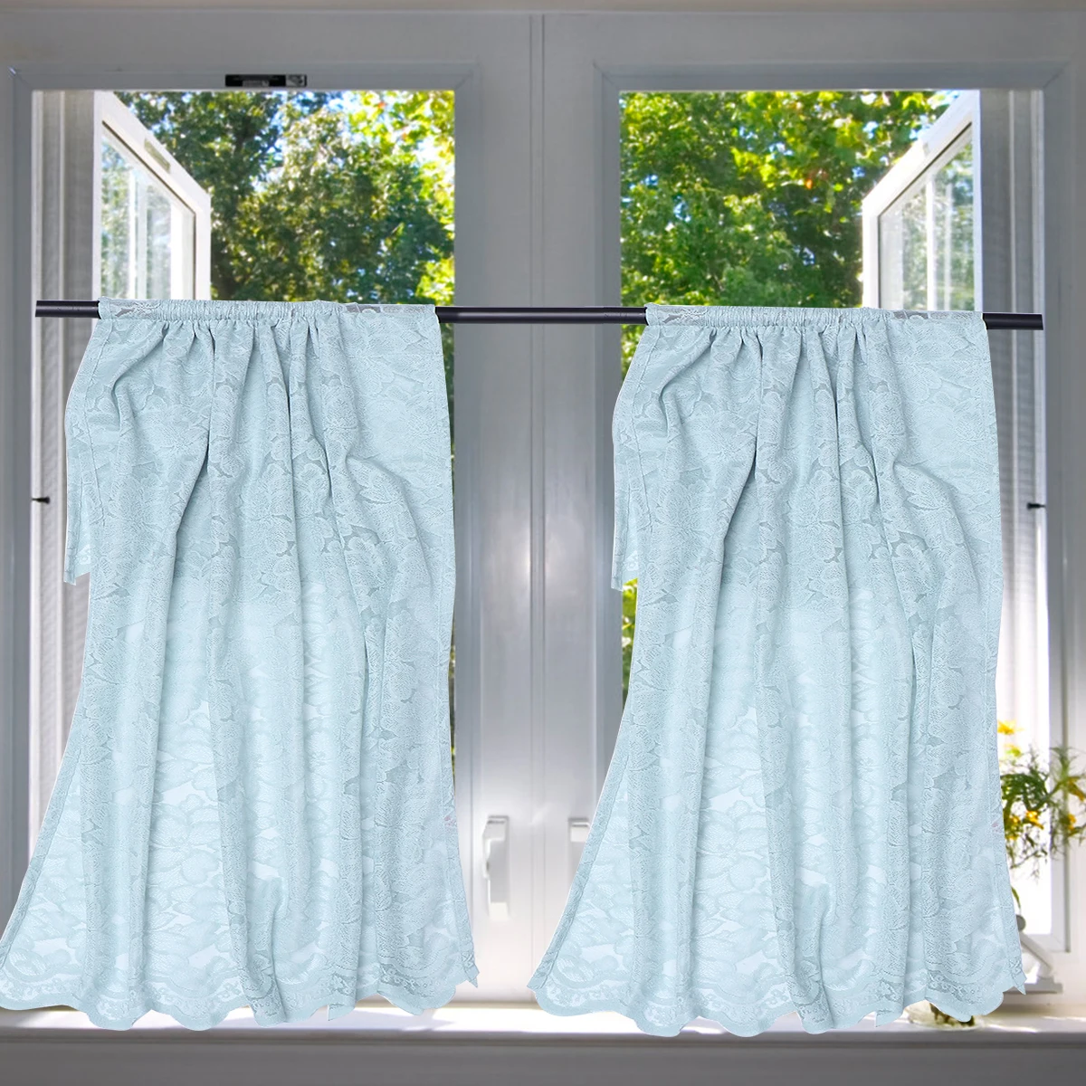 

Lace Short Curtain Blackout Decorative Curtains Bedroom Coverings Reusable Cozy Romantic Room Decor Housewarming