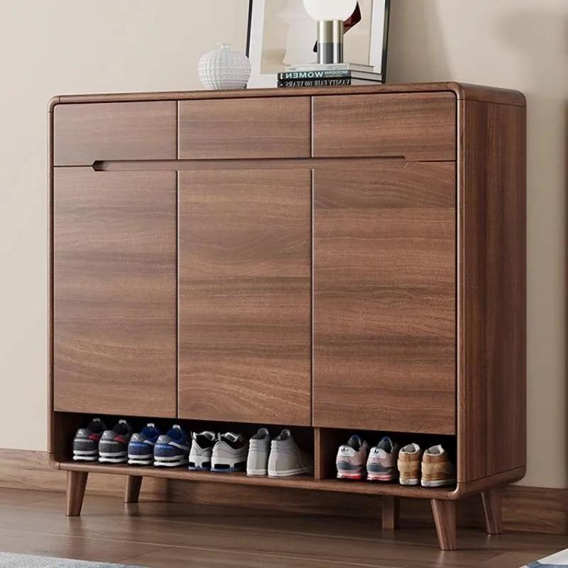 تصميم الحديثة الشمال خزانة خذاء النمط الآسيوي ضيق غرفة المعيشة خزانة خذاء تخزين خشبي Szafka Na Buty أثاث المنزل #3