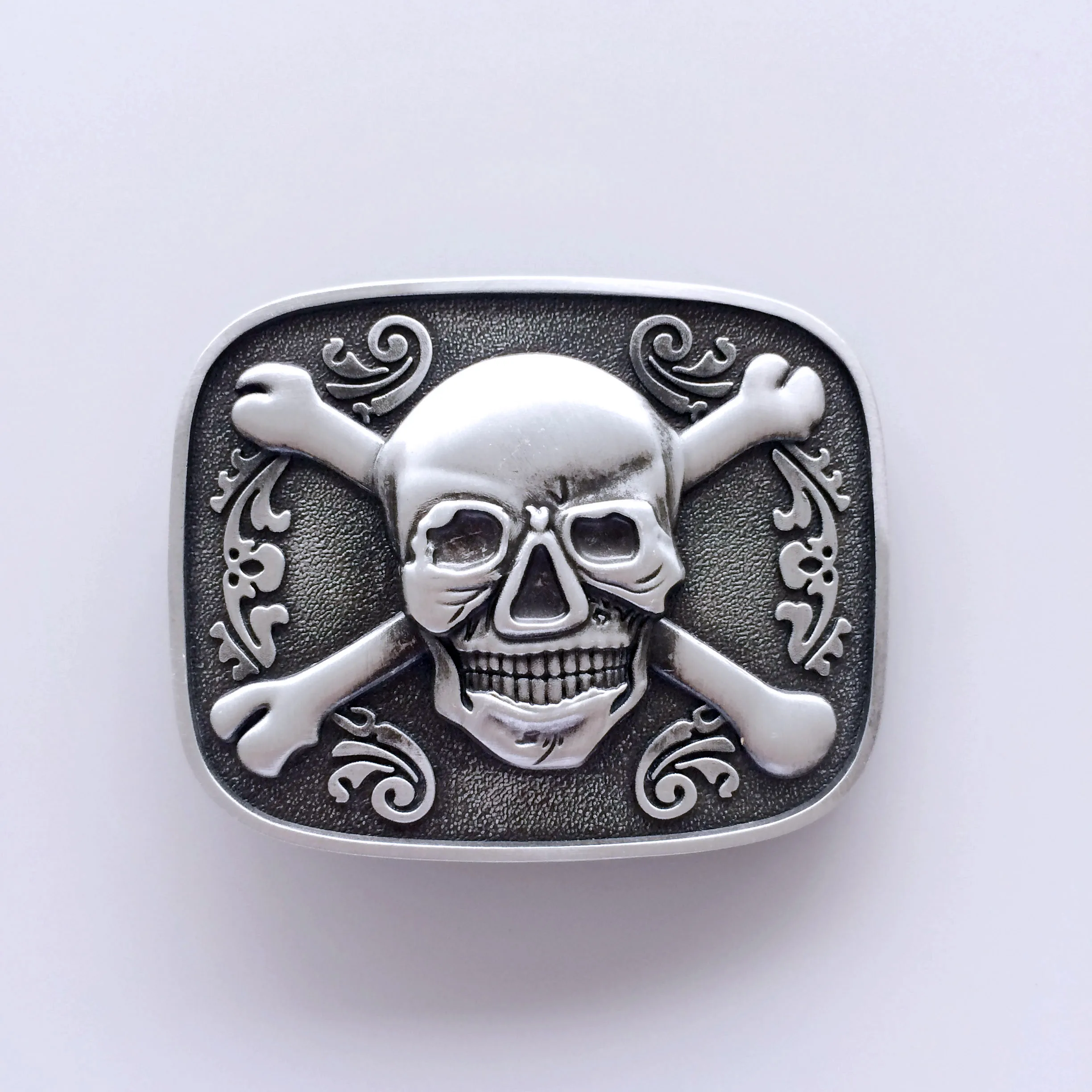 Vintage Style Skull Bones Pirate Rectangle or Bottle Opener Belt Buckle BUCKLE-SK039