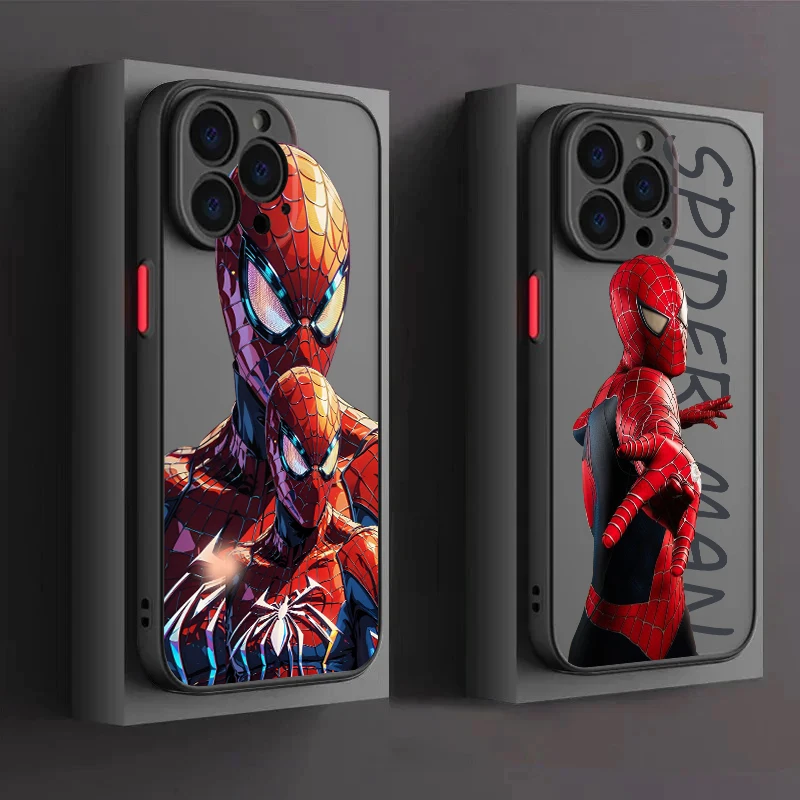 Spider-Man Unlimited Frosted Translucent For Apple iPhone 15 14 13 12 11 XS XR X 8 7 SE Pro Max Plus Mini TPU Phone Case