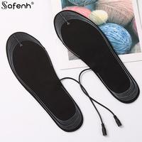 Black USB Heated Shoe Insole Electric Foot Warming Pad Feet Warmer Sock Pad Mat Winter Outdoor Sports Heating Insole Winter Warm