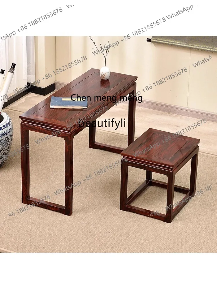 Rosewood Ancient Dalbergia Latifolia Paiono Table Log Tea Table Indonesia Black Sandal Wood Calligraphy Table