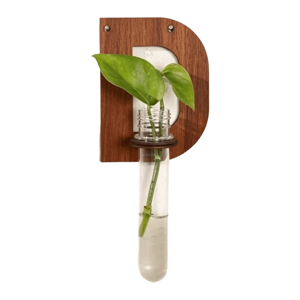 Wooden Hydroponic Planter Shelf A-Z Alphabet Home Ornaments Wall Decoration Retro Vase Flower Pot