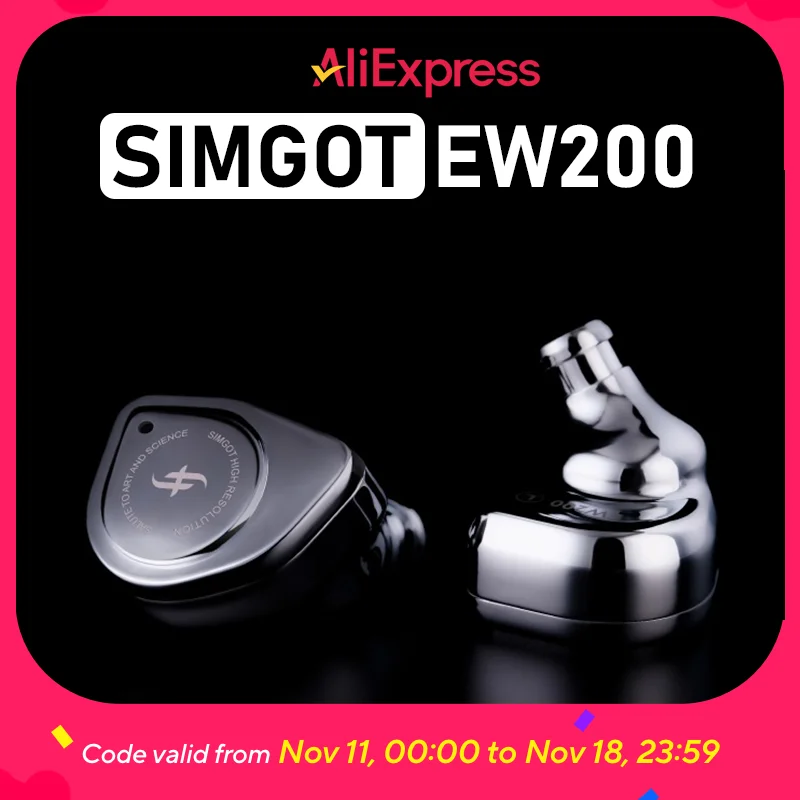 

SIMGOT EW200 In-Ear HiFi Wired Earphones Gaming Music PC Custom Earbuds 10mm Dual-magnetic Circuit Dynamic DAC Type-C With Mic