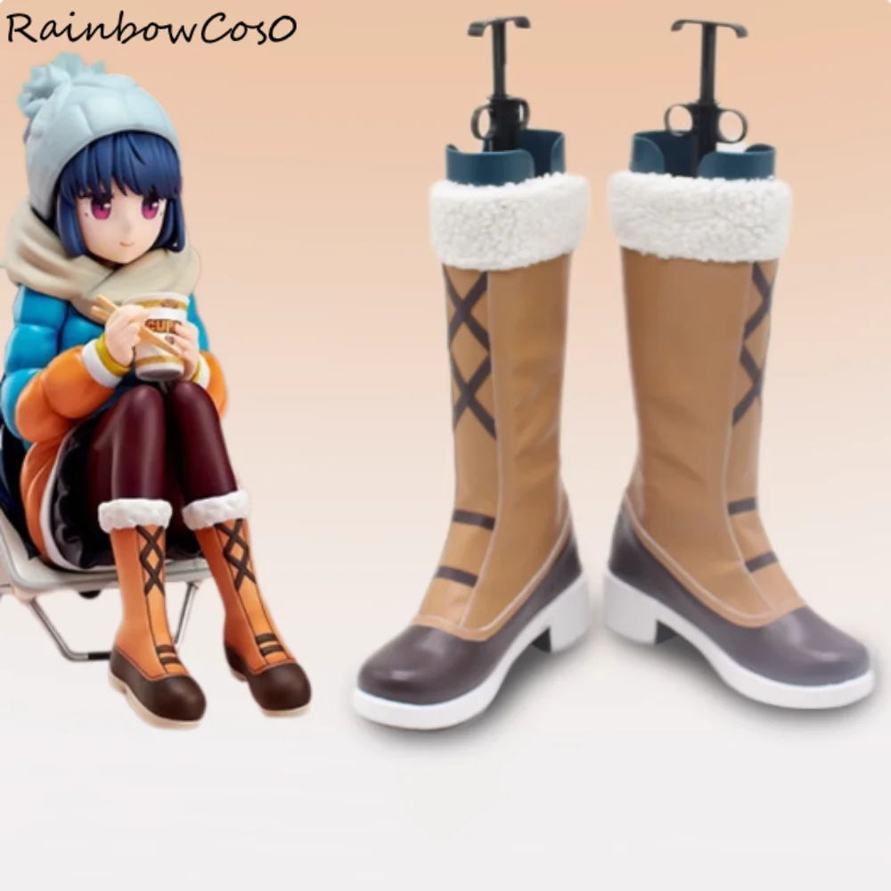 

Shima Rin Laid Back Camp Cosplay Shoes Boots Game Anime Party Halloween RainbowCos0 W5282