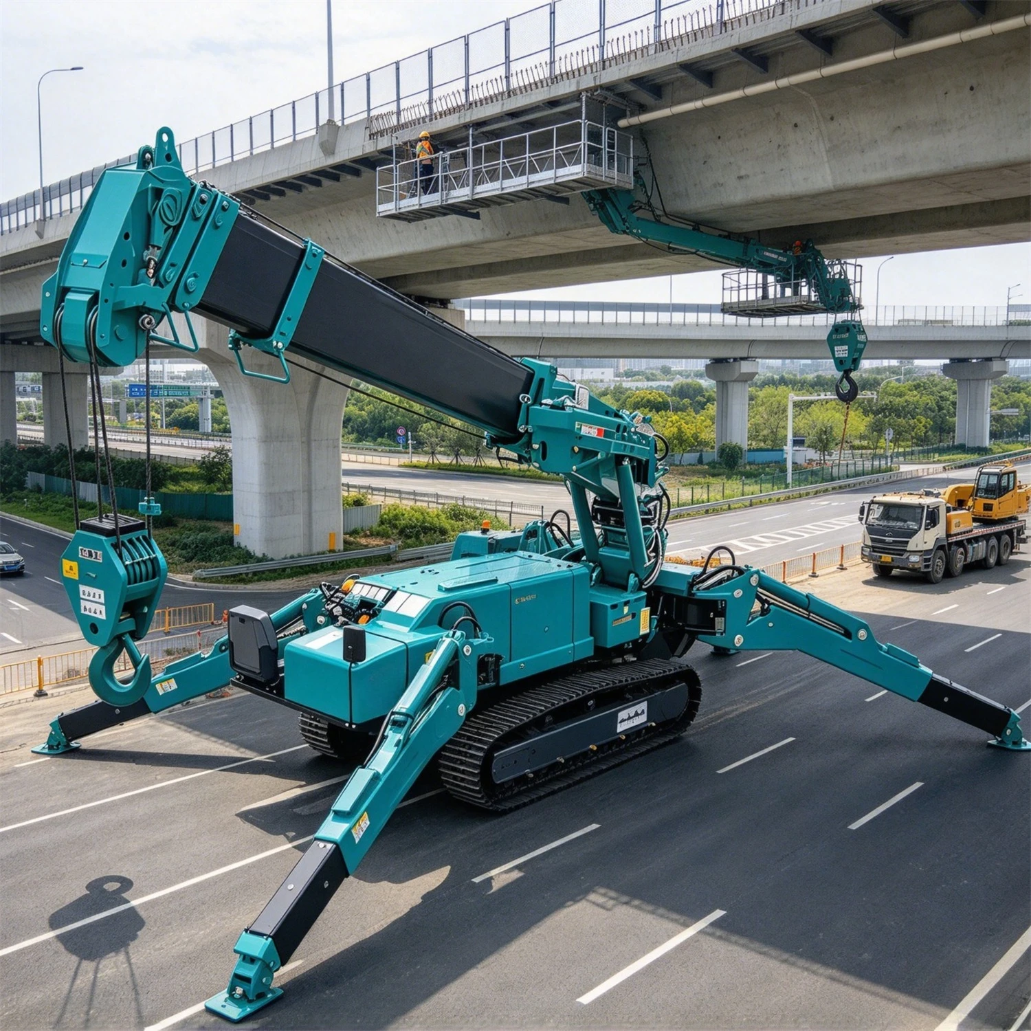 Micro Spider Crawler Crane Hydraulic Telescopic Arm Wireless Remote Control Mini Hoist for Multiple Scenarios