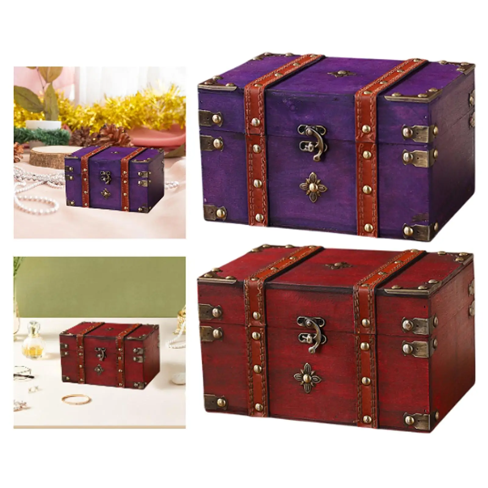 

Jewelry Storage Box Desktop Treasure Case for Bracelets Earrings Necklaces
