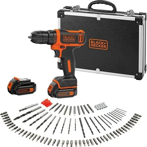 Black + Decker BDCDD12BAFC-QW 10.8V 1.5Ah Li-Ion Rechargeable Drill Screwing, Carrying case,