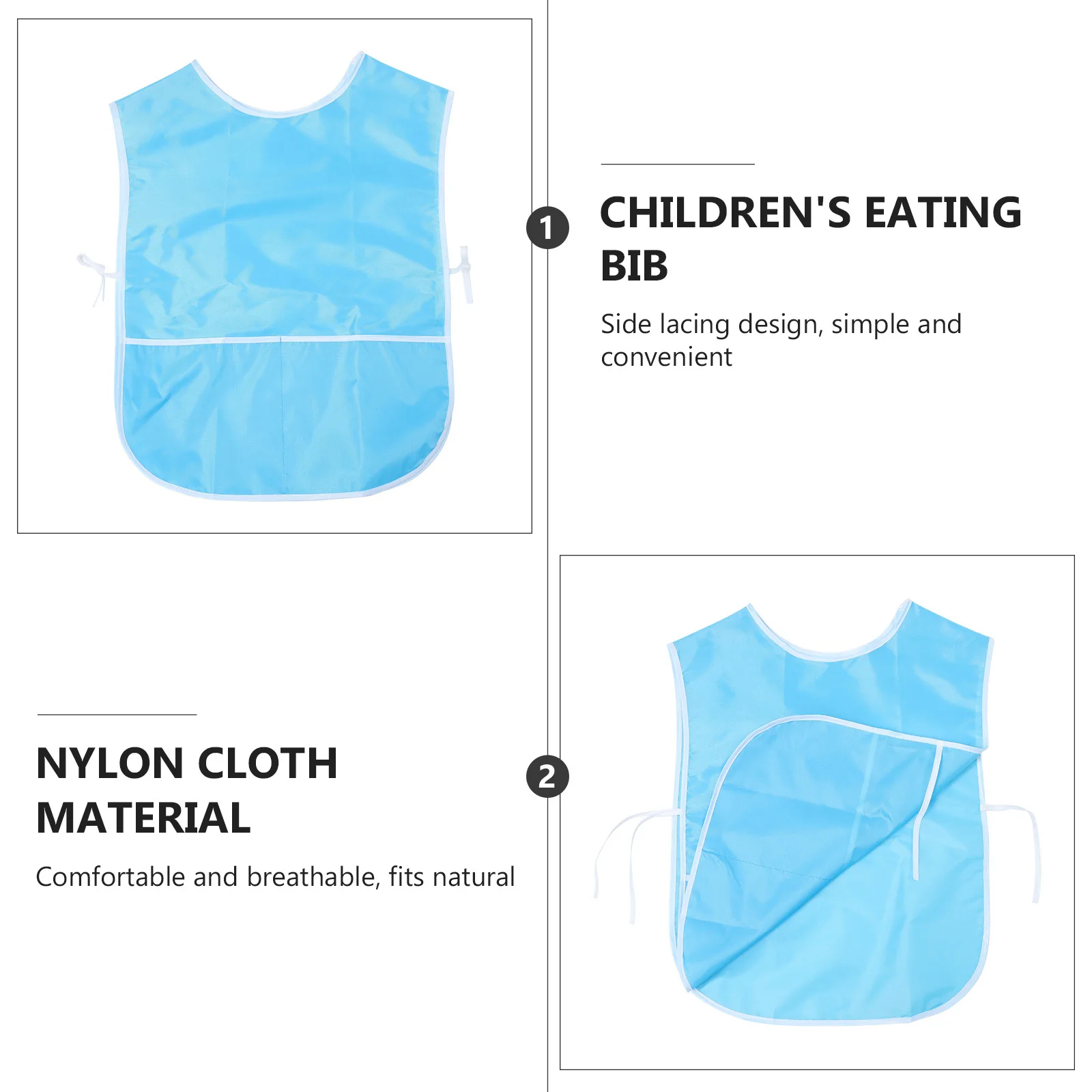 

1 шт. водонепроницаемый нагрудник для кормления, однотонный, с карманом для еды, нейлоновый фартук для детей, защита от загрязнений