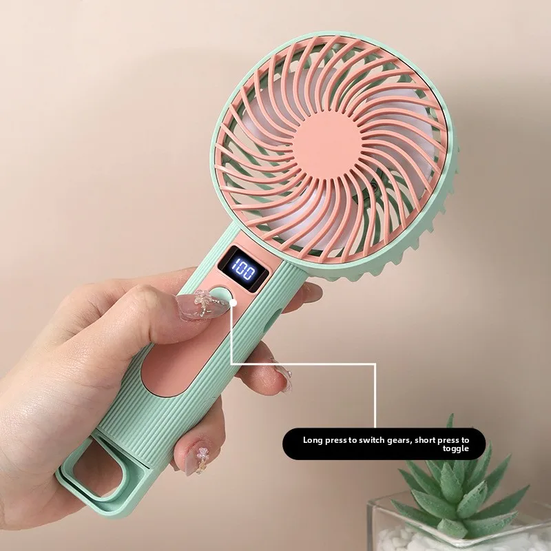 Mini Handheld Fan with Digital Display USB Rechargeable 120 Speed Levels Portable 2 in 1 Desk Fan Personal Cooler view 4
