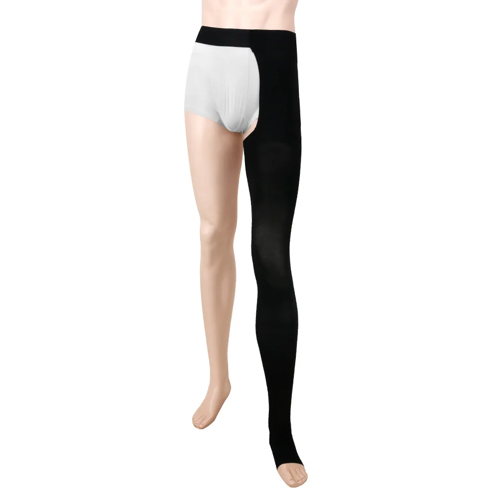 Legbeauty 20–30 mmHg medizinische oberschenkelhohe Kompressionsstrümpfe, Unisex, offene Zehen, Krampfadern, Socke, einzelnes Bein, Lymphödem-Strumpfhose – Detail 2