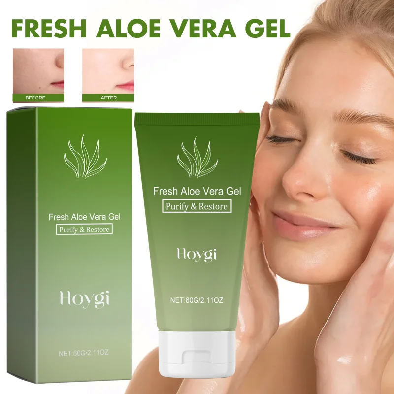 

Aloe Vera Gel - Deep Hydrating Moisturizing Relieves Post-Sun Redness & Sunburn, Repairs Facial Skin Daily Facial Care Gel