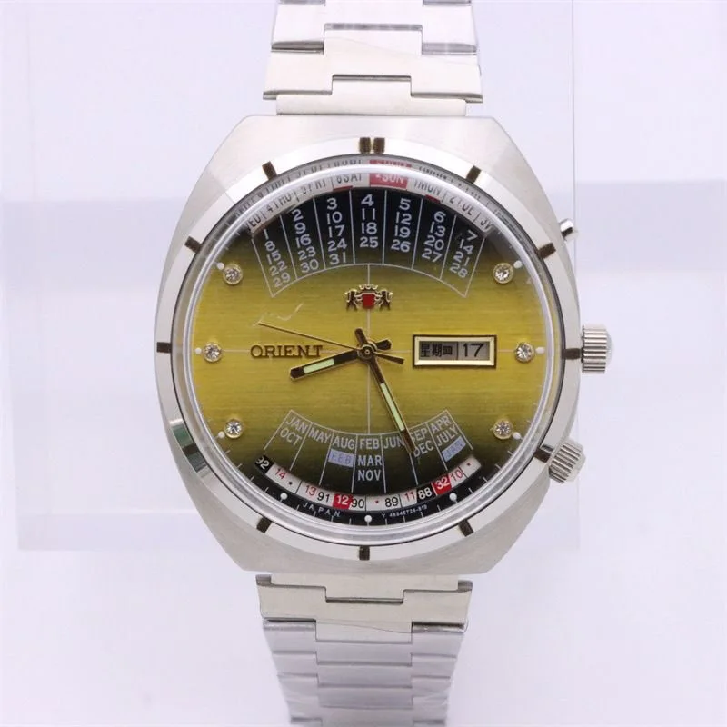 

Sports Machinery Orient Men's Watch Full Function Perpetual Calendar Stainless Steel Japanese Movement