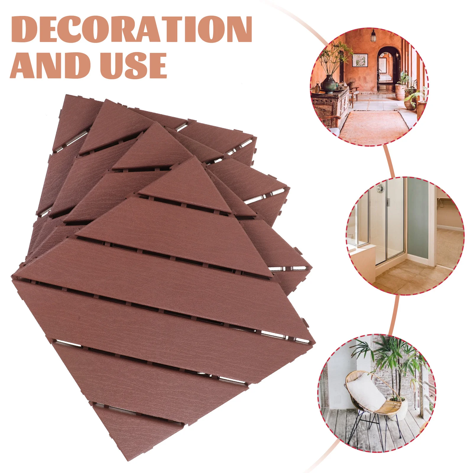 4Pcs Interlocking Deck Tiles Imitation Wood Plastic Durable Outdoor Patio Balcony Flooring Garden Decking Tiles