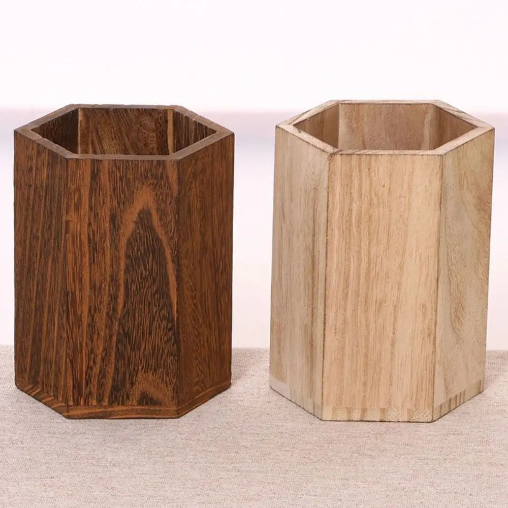 Desktop Storage Wooden Pen Holders Ins Style Large Capacity Pen Holder Box Multifunctional Wooden Pencil Organizer JJ1843