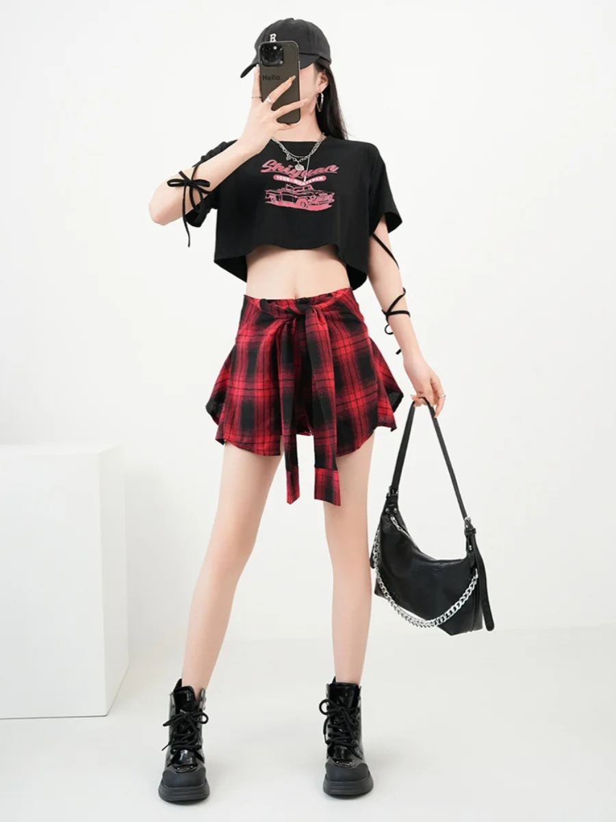 Adult Performance Outfit Women's Sweet Spicy Jazz Dance Korean Dance Y2K Music Festival Skirt Pants Stage Costume Set