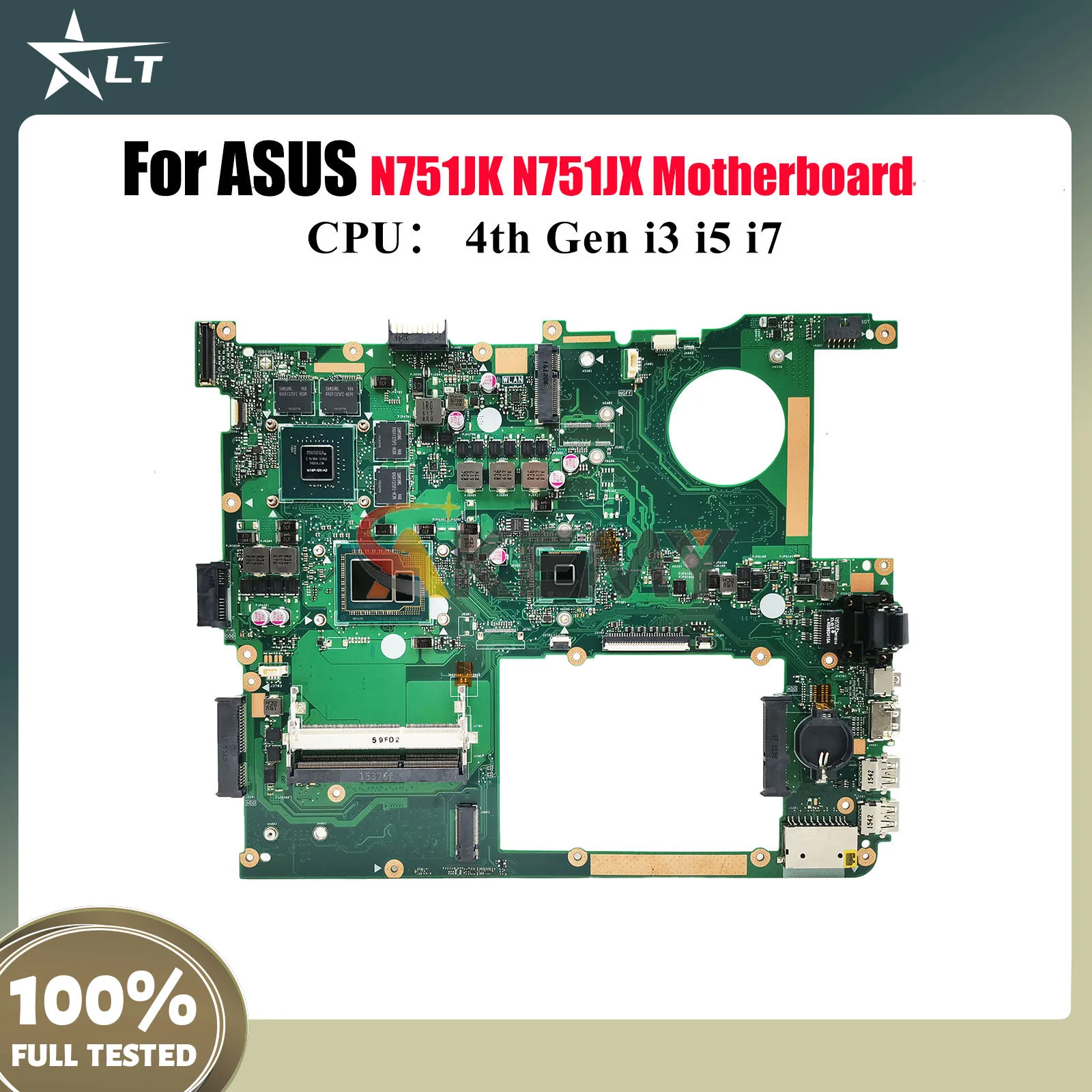 

N751JK Материнская плата для ноутбука ASUS Vivobook N751JX N751JK N751J Материнская плата для ноутбука с процессором i3 i5 i7 100% тест ОК быстрая доставка
