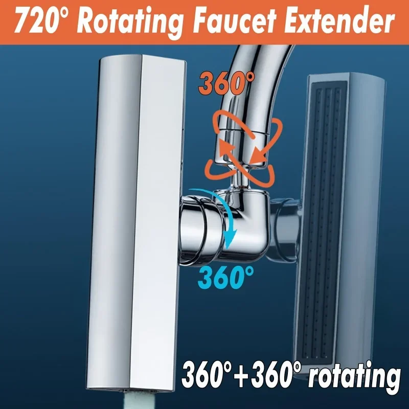 Grifo de cocina en cascada con rociador de 4 modos, difusor de filtro extensor de grifo giratorio de 720 °, boquilla de ahorro de agua, conector