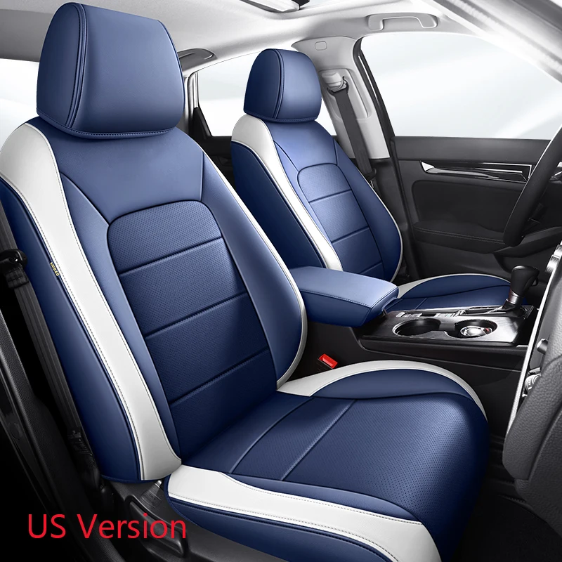 Custom Fit Car Seat Covers For Honda Civic US Version 2022-2024 Waterproof Leather Seat Cushion Protective Accessories-Full Set