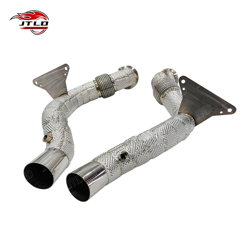 High Quality 304 Stainless Steel Exhaust Downpipe For Ferrari 488 - Performance Upgrade With Heat Shield