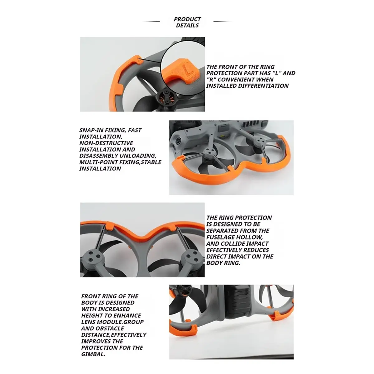 Dynamic 2in1 3D Printed Design Protection Guard with Motor Protective Cover for DJI AVATA360 Paddle Guard Drone Protect Kit