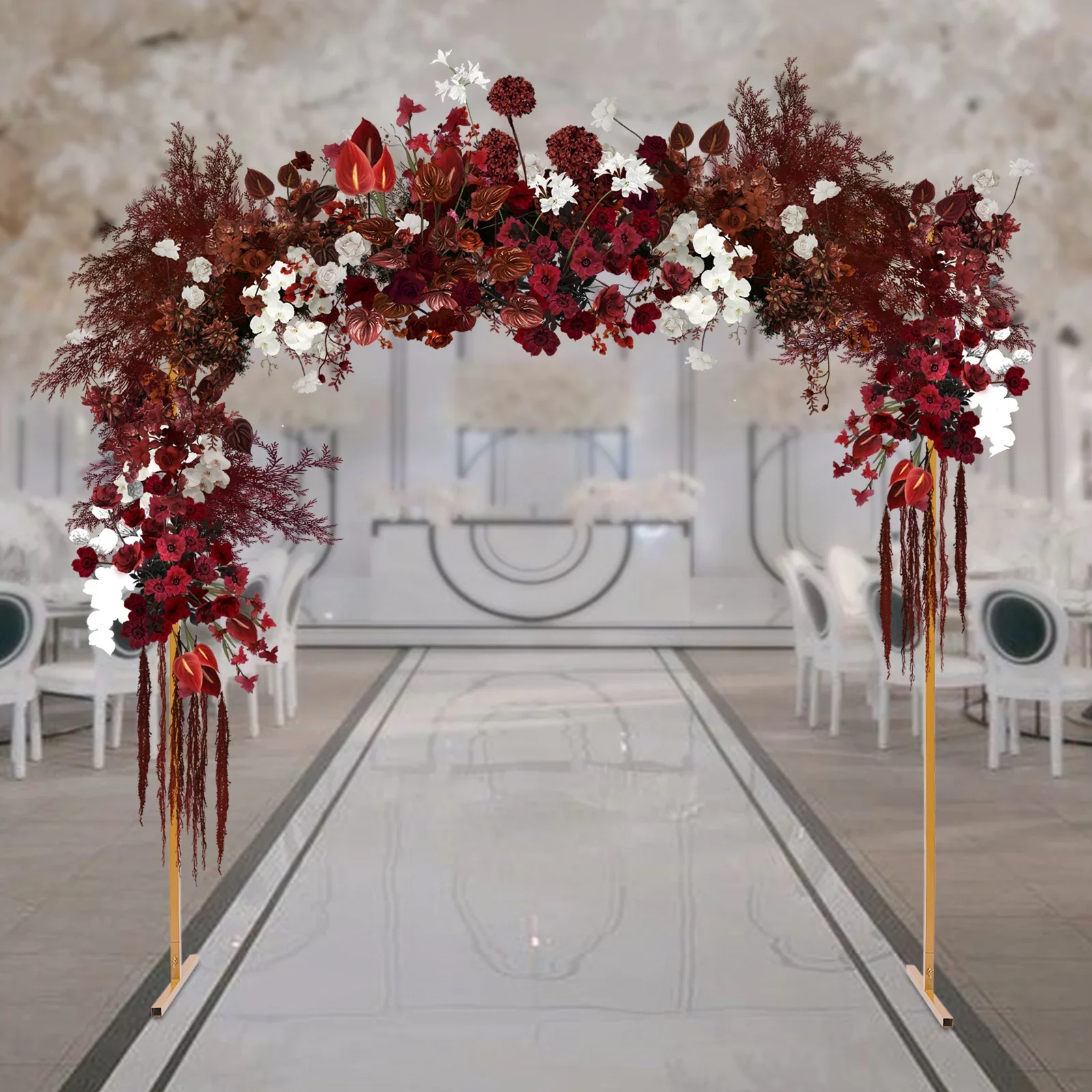 2Mx2M Square Metal Wedding Venue Backdrop Arch Stand Romantic Wedding Party Decoration Reusable Rack Large Balloon Arch Set