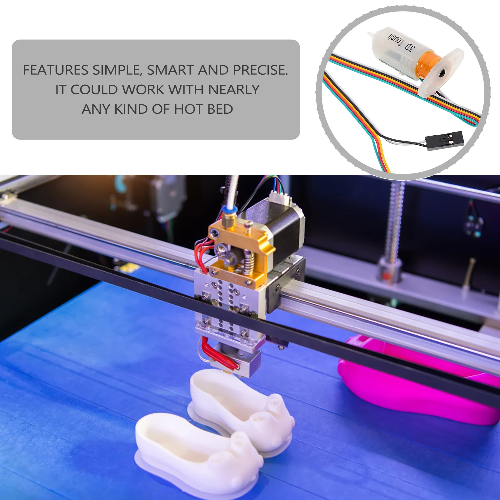 1 комплект, датчик автоматического выравнивания, компактный умный дизайн, датчик автоматического выравнивания кровати для высокоточного аксессуара для 3D-принтера