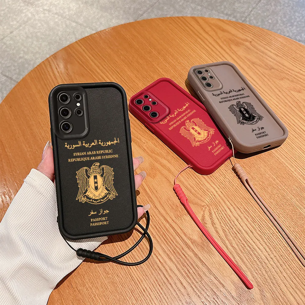 Syria Passport Phone Case for OPPO Realme 12 8 8i 7i 11 C11 C12 C15 C20 C21Y C31 C33 C35 C53 C55 4G 5G Cover With Hand Strap