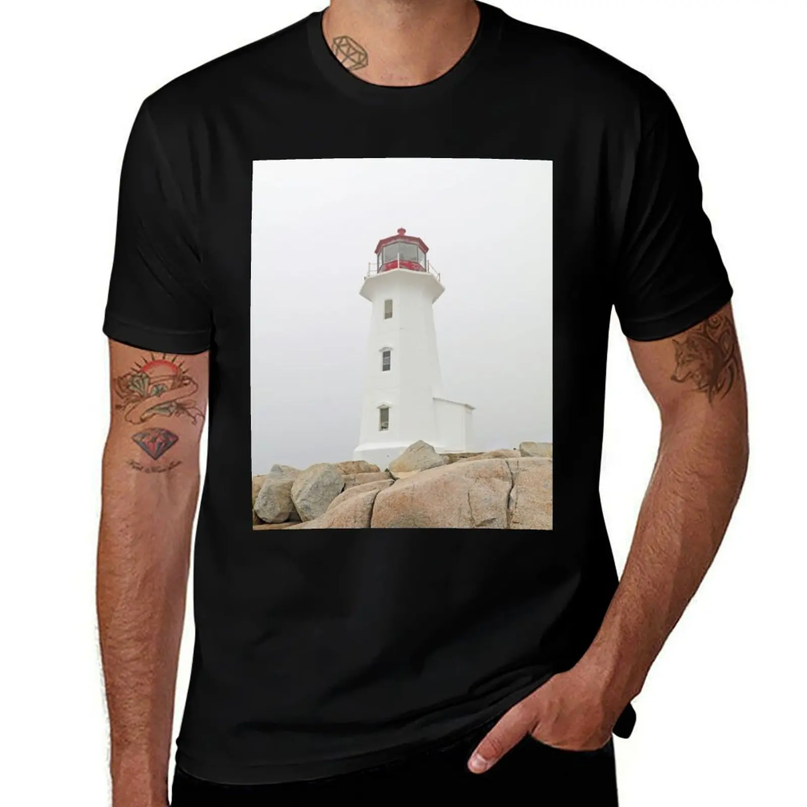 Peggy's Cove Lighthouse T-Shirt man t shirts graphic T-Shirt