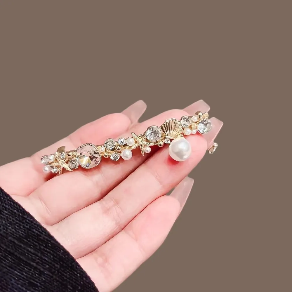 New Arrival Pearl Drop Hair Barrette Shiny Rhinestone Hair Grips for Women Cute Headwear Accessories Single