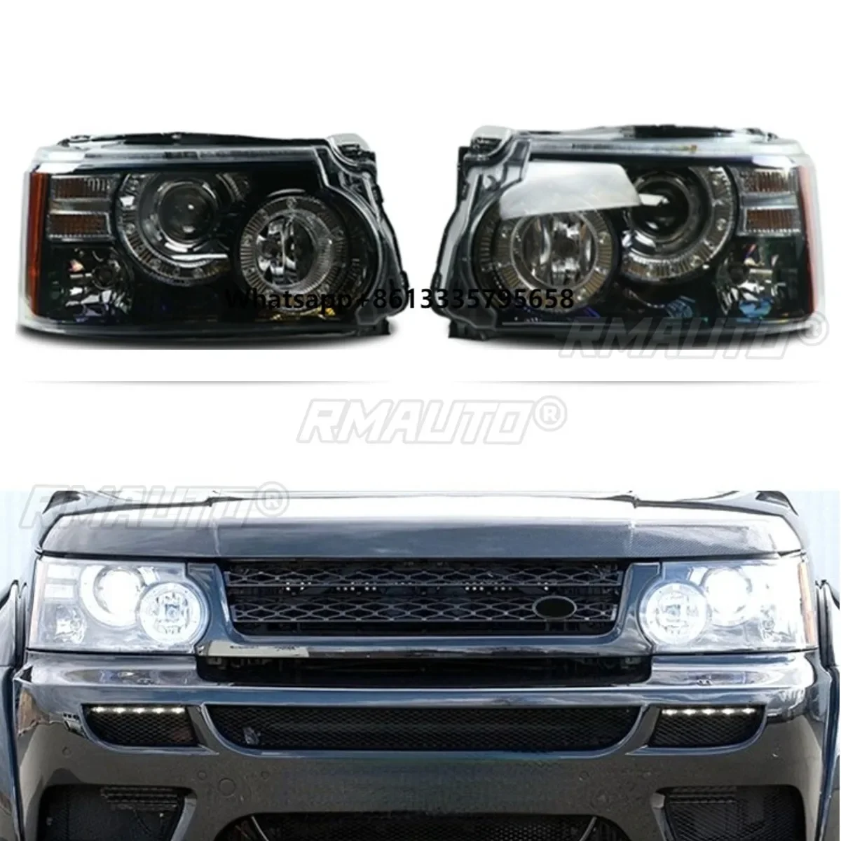 

Dynamic Headlight Headlamp Daytime Running Light Low High Beam Chin Body Kit For Range Rover Sport 2010-2012 Car Accessories