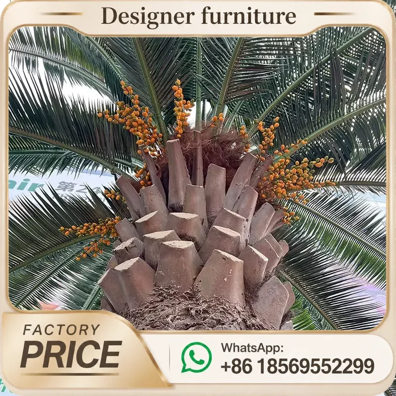 Artificial Fan Palm Tree Fiberglass UV Resistant Fake Green Plant For Outdoor Luxury Home Garden Decoration Simulation