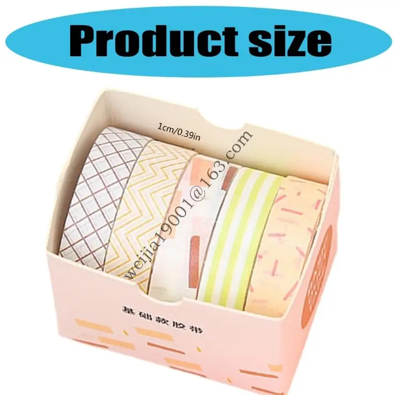 5Rolls Scrapbooking Tape Decorative Tape for Journal Planner Photo Frame Decorative Tape Set for Scrapbooking Wrapping .H05A
