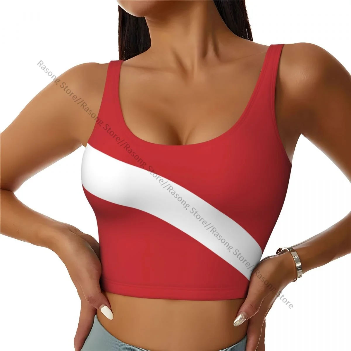 Yoga Vest Women Gym Sports Crop Tops Scuba Dive Flag Streetwear Workout Breathable Tank Top Female