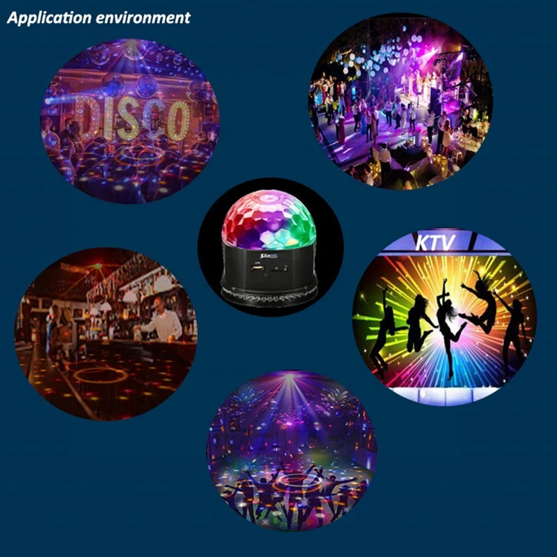 Dj Light LED Bluetooth Speaker Crystal Magic Ball Light Voice Control Remote Control Mp3 Player For Disco Party