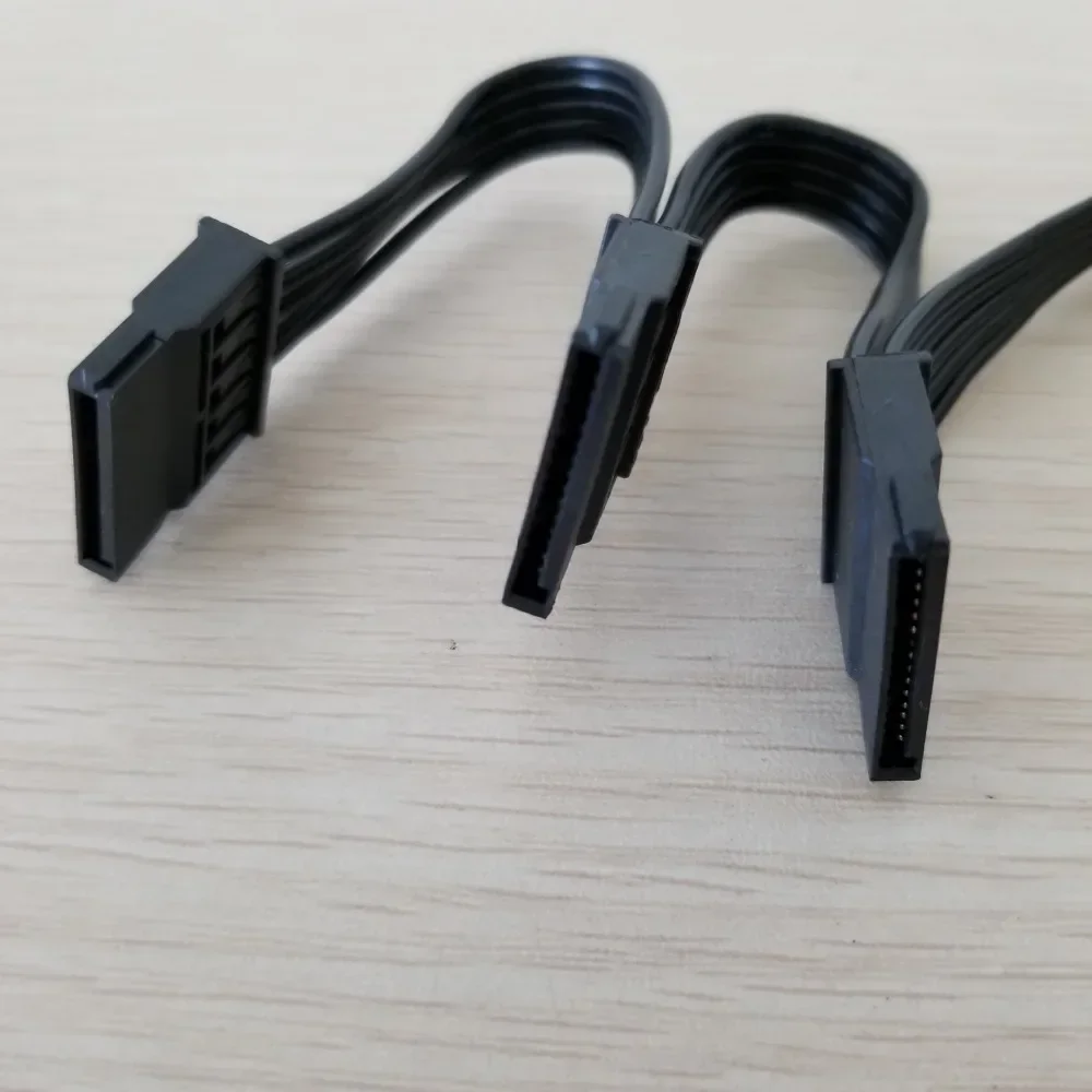 PC 서버 컴퓨터 하드 드라이브 15 핀 SATA 1 ~ 3 수-암 분배기 전원 케이블 18awg, 1 개입
