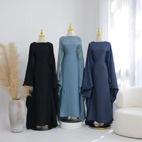 Robe kaftan brillante pour femmes pour la fête du soir du Ramadan, manches papillon, col rond, abaya musulmane pour femmes, vêtements islamiques de Dubaï 4