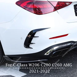 Rear Bumper Air Vent Outlet Cover Trim Canards Splitter Spoiler For Mercedes Benz C Class W206 C200 C220 C260 C300 C43 AMG 2022+