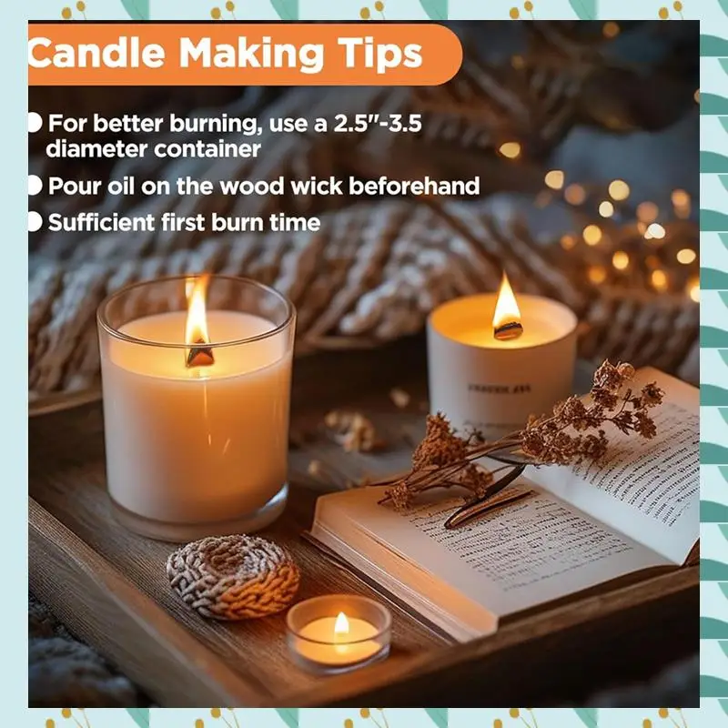 

A71P Thickened Wood Wicks Wood Wicks For Candles Making Candle Wicks 5.1×0.5×0.04 Inches For DIY