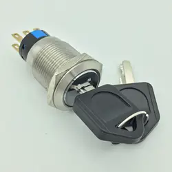 Zusen 19mm Metal Key Switch 2Positions/3Positions Fixed IP65(ZS19-11Y/21/S)
