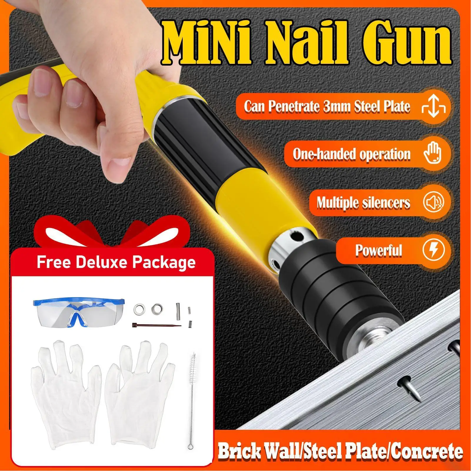 Mini Steel Nail Rivet Tool for Ceiling Wall Anchoring and Wire Slotting Fastening Device Power Tool Accessories