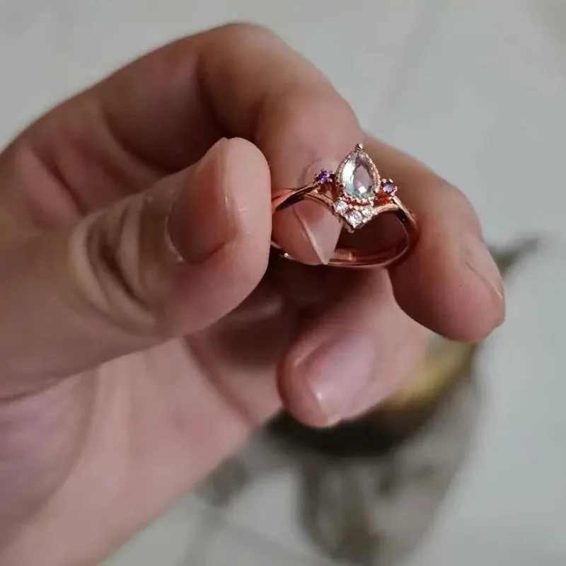 Модная модель короны принцессы, открывающееся кольцо для женщин и девочек, стразы, инкрустированные кристаллами, металлические кольца на палец, вечерние банкетные украшения Модная модель короны принцессы, открывающееся кольцо для женщин и девочек, стразы, инкрустированные кристаллами, металлические кольца на палец, вечерние банкетные украшения