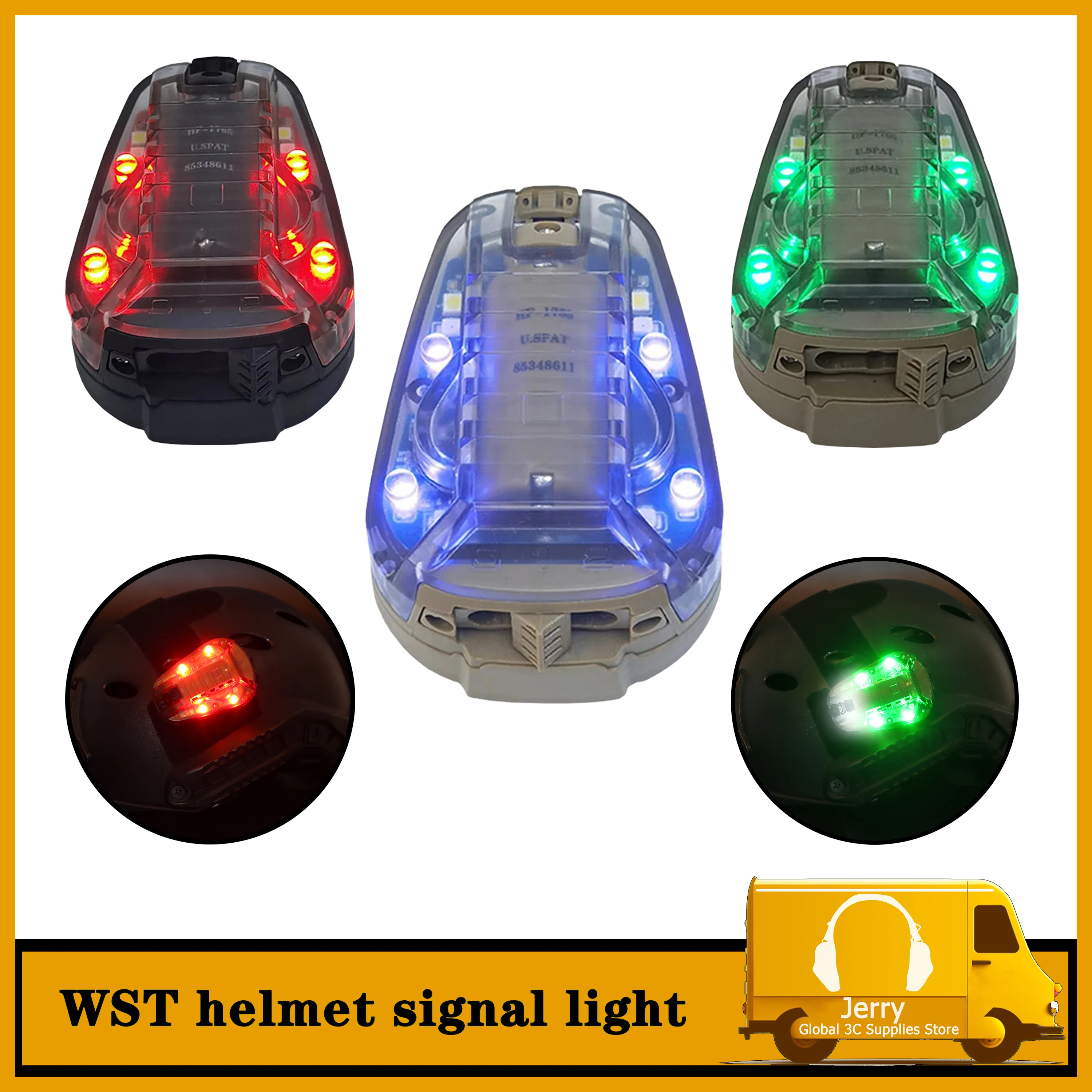 New tactical equipment helmet lights Green blue infrared strobe lights Hunting Shooting Drill Night  waterproof ladybird lights