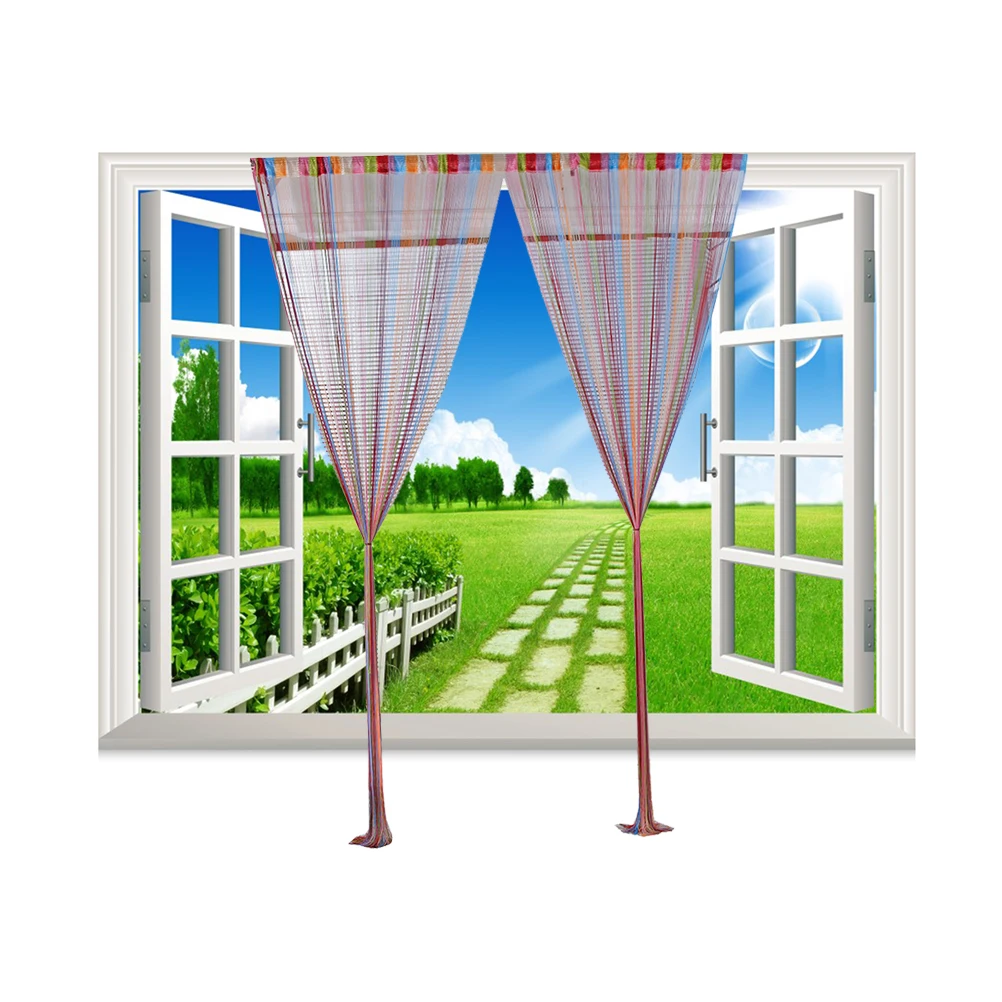 

Colored Line Divider Curtains For Bedroom Thread Curtains Washable Bedroom Living Room Door Room Divider Decor