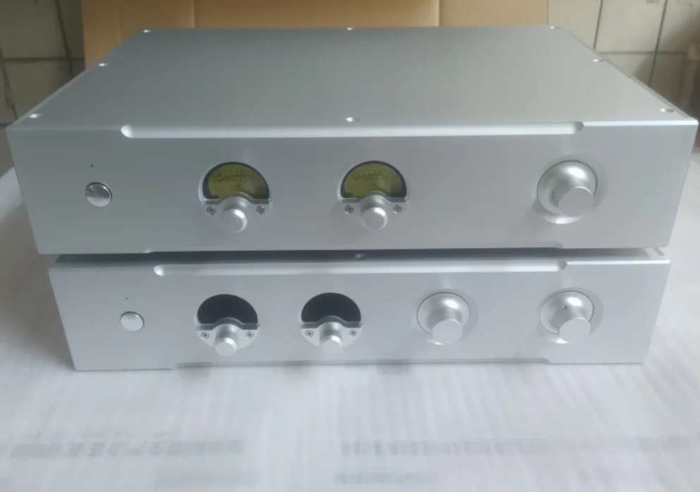 45MM VU instrument All aluminum amplifier chassis / Preamplifier case / AMP Enclosure DIY box (430 *90*358mm)