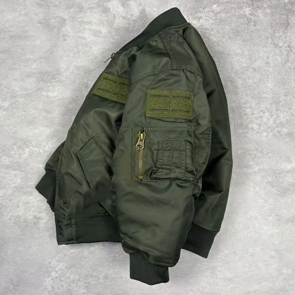 Tactical Children's Jacket Children's Flight Clothes Padded Kids Child Baseball Puffer Coat for Outdoor CS Hunting Shooting