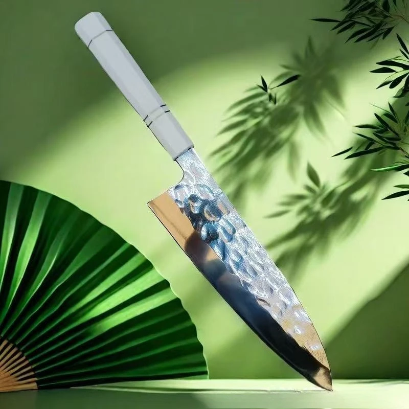 RHON 180MM Japanese Deba Knife S/S 9Cr18 Forged Hammer Steel Fish Head Chopping Salmon Sashimi Sushi Slicing Chef Kitchen Knives