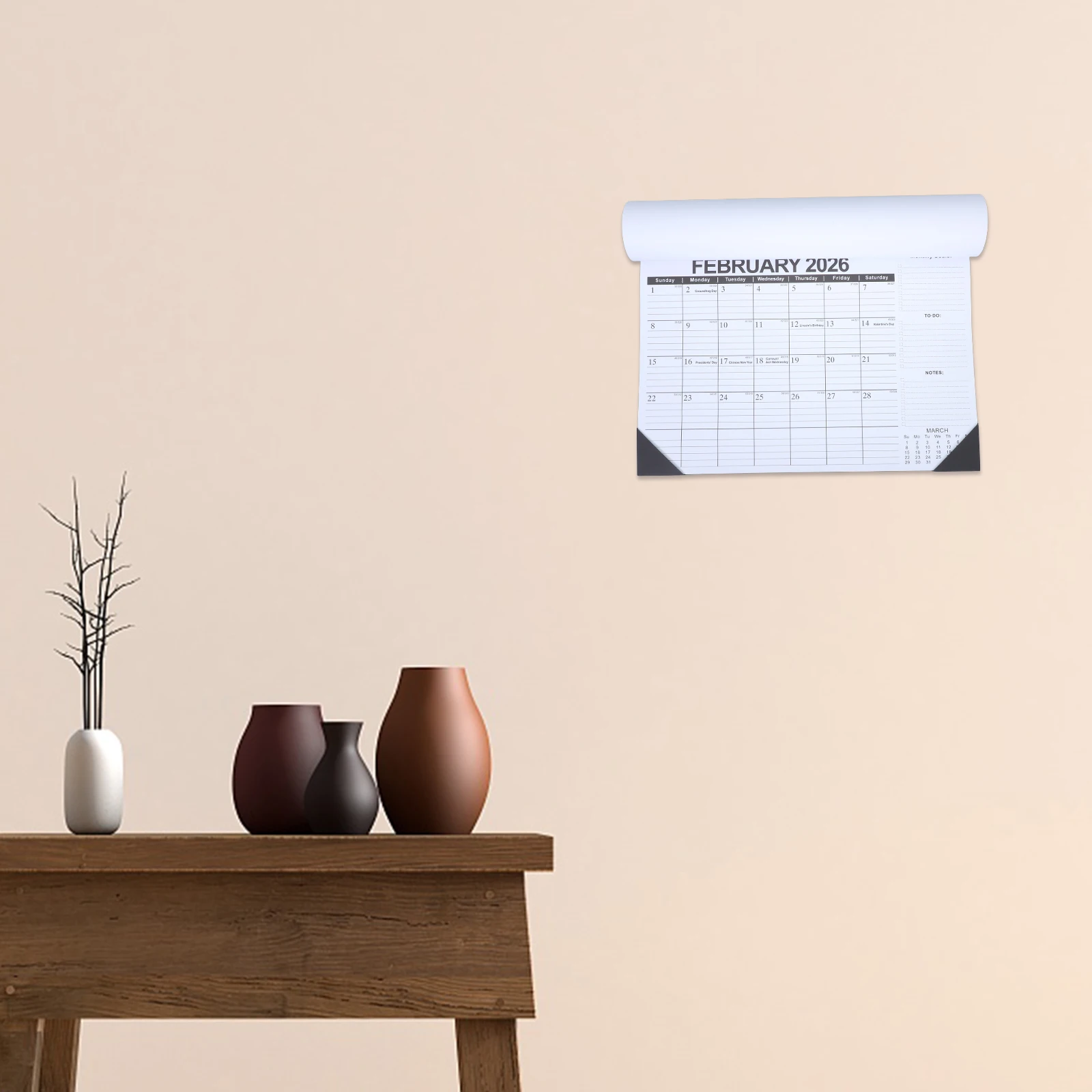 

18-Month Wall Calendar 2025-2026 Vertical Monthly Planner Large Yearly Organizer For Office Home School Thick Paper Hanging