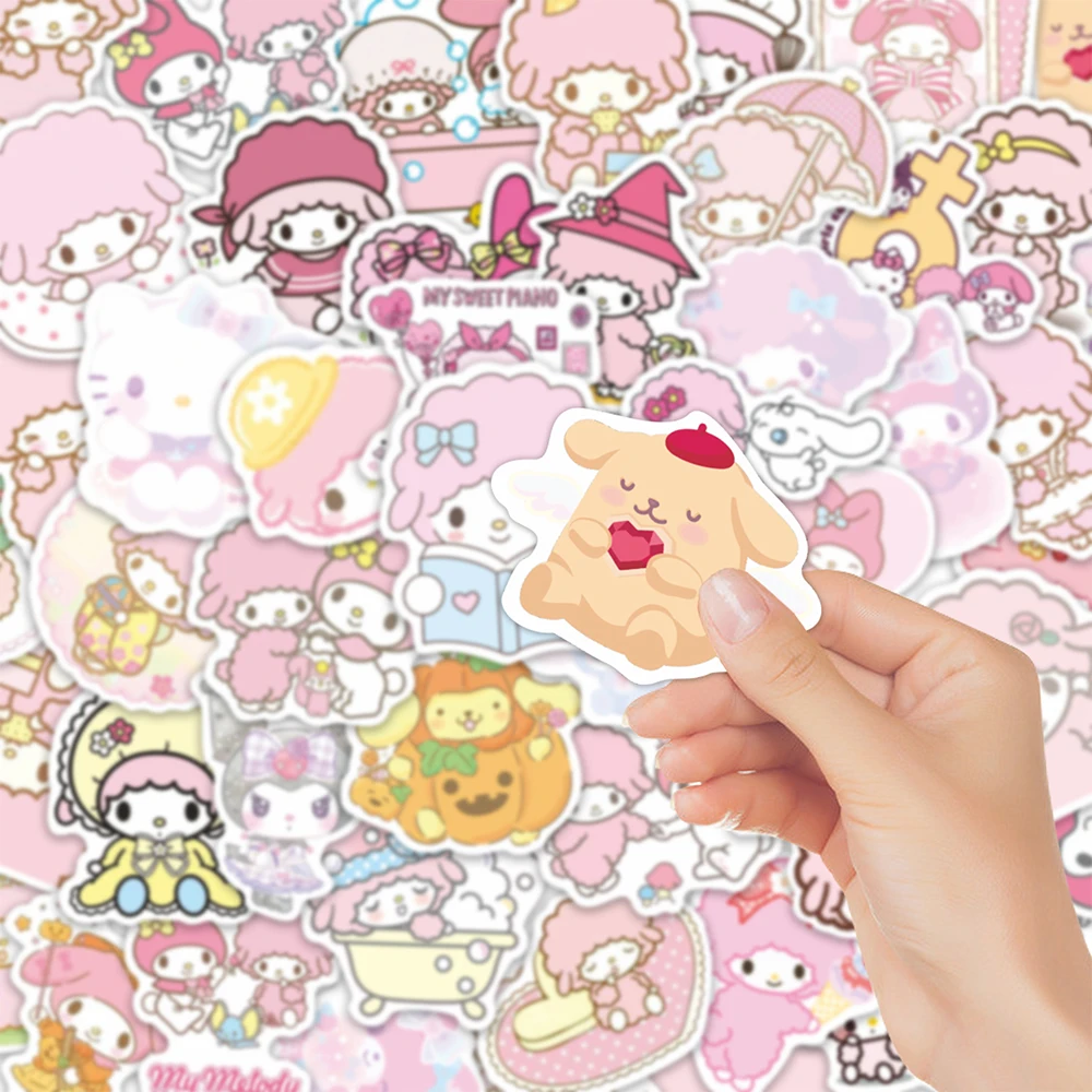 10/30/52 قطعة لطيف بلدي الحلو البيانو سانريو أنيمي ملصقات ميلودي الكرتون ملصق القرطاسية حقيبة الهاتف Kawaii الشارات الديكور #3